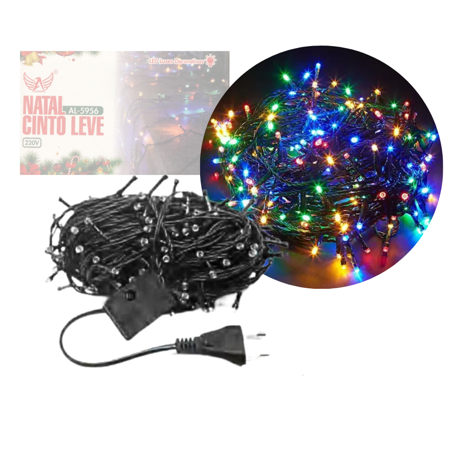 --      Pisca Pisca de Natal 200 LED 16M Colorido Estilo Cordão 220V Altomex AL-5956  --      Pisca Pisca de Natal 200 LED 16M Colorido Estilo Cordão 220V Altomex AL-5956