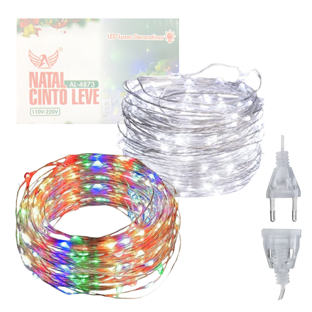 --      Pisca Pisca Luzes de Natal Led  30 Metros BIVOLT Conector Macho Fêmea Altomex AL-4873 --      Pisca Pisca Luzes de Natal Led  30 Metros BIVOLT Conector Macho Fêmea Altomex AL-4873