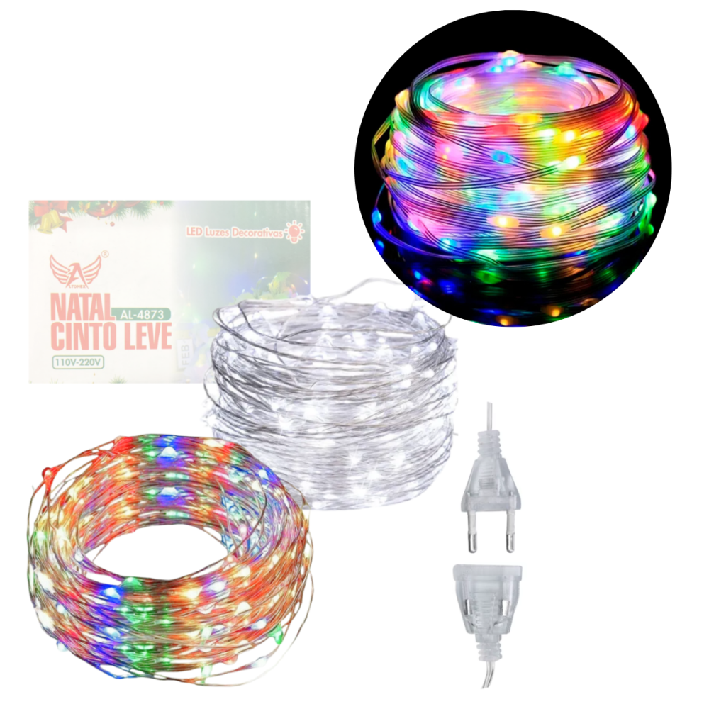 Pisca Pisca Luzes de Natal Led (Colorido) 30 Metros BIVOLT Conector Macho Fêmea Altomex AL-4873 Pisca Pisca Luzes de Natal Led (Colorido) 30 Metros BIVOLT Conector Macho Fêmea Altomex AL-4873