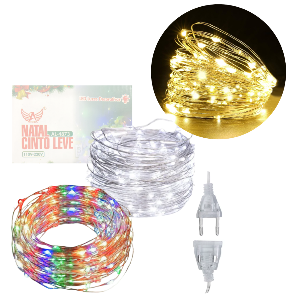 Pisca Pisca Luzes de Natal Led (Amarelo) 30 Metros BIVOLT Conector Macho Fêmea Altomex AL-4873 Pisca Pisca Luzes de Natal Led (Amarelo) 30 Metros BIVOLT Conector Macho Fêmea Altomex AL-4873