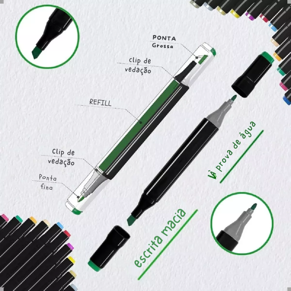 Maleta De Canetinhas Coloridas 60 Cores Para Desenho Marcador Profissional e Escolar Duas Pontas Hidrográfica Touch Sweet 60 / K53 Maleta De Canetinhas Coloridas 60 Cores Para Desenho Marcador Profissional e Escolar Duas Pontas Hidrográfica Touch Sweet 60 / K53