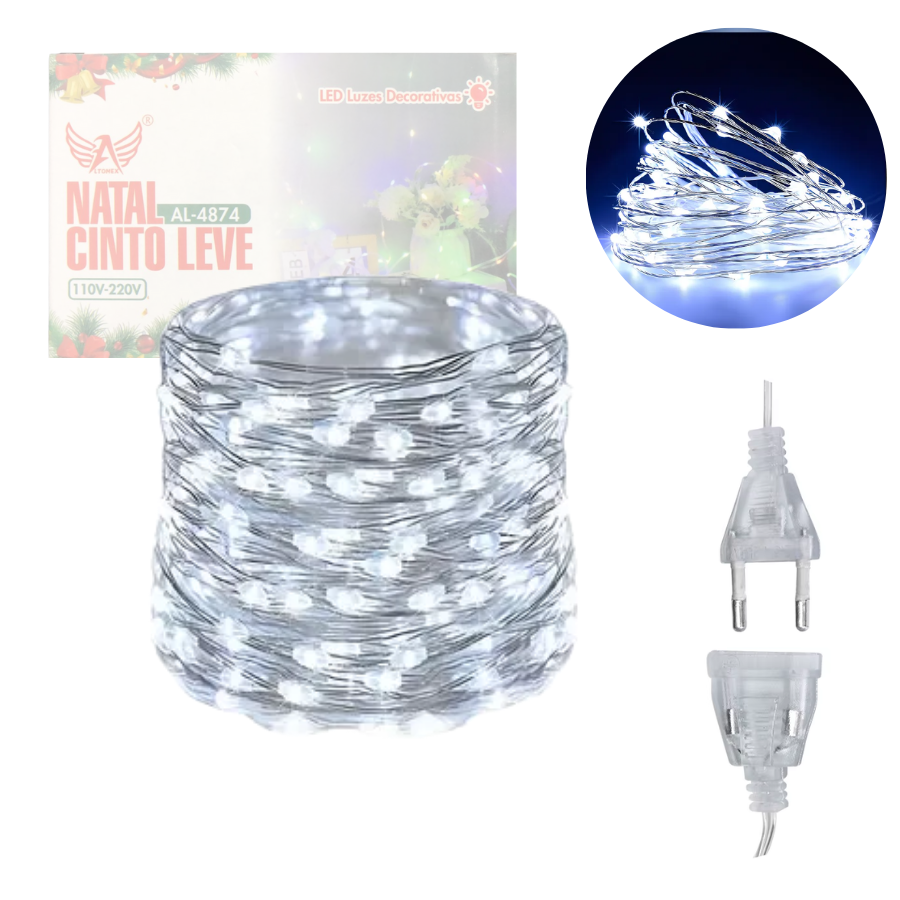 Pisca Pisca Luzes de Natal Led 50 Metros Branco BIVOLT Conector Macho Fêmea Altomex AL-4874 Pisca Pisca Luzes de Natal Led 50 Metros Branco BIVOLT Conector Macho Fêmea Altomex AL-4874